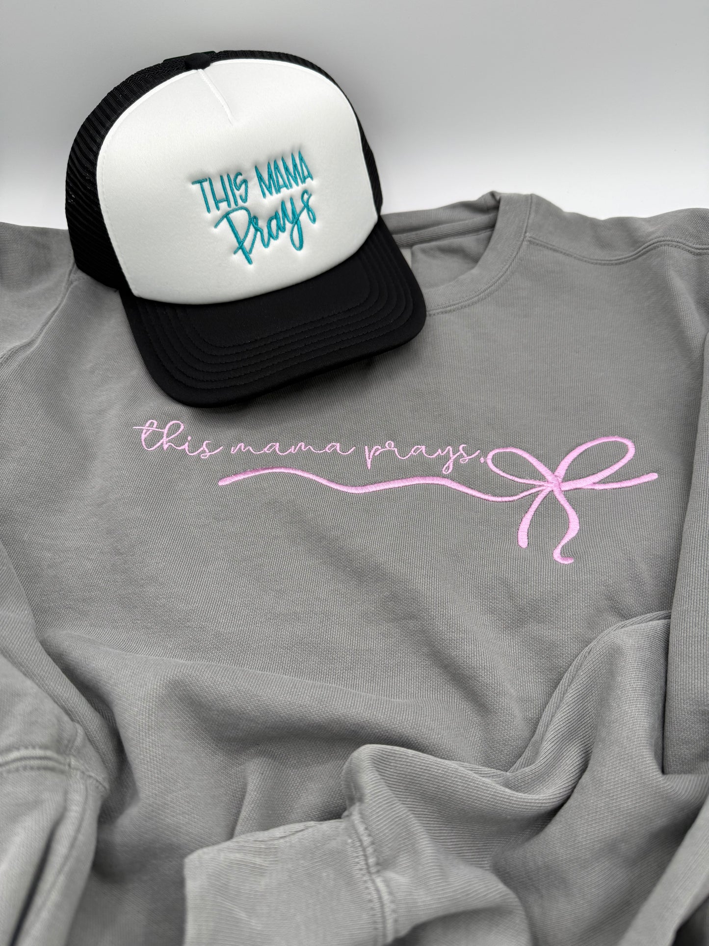 This Mama Prays Hat & Sweatshirt Set
