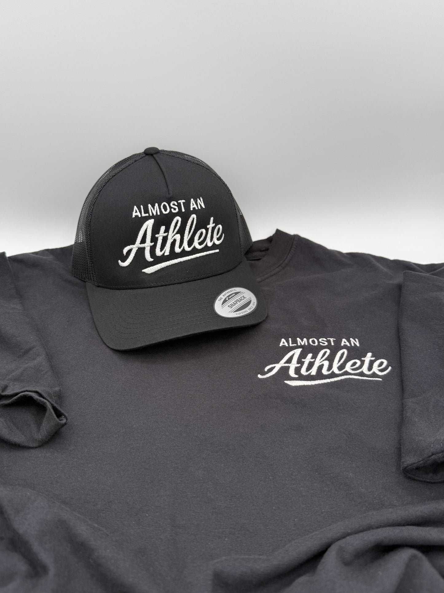 Almost an Athlete Set β Black Hat + Black Tee