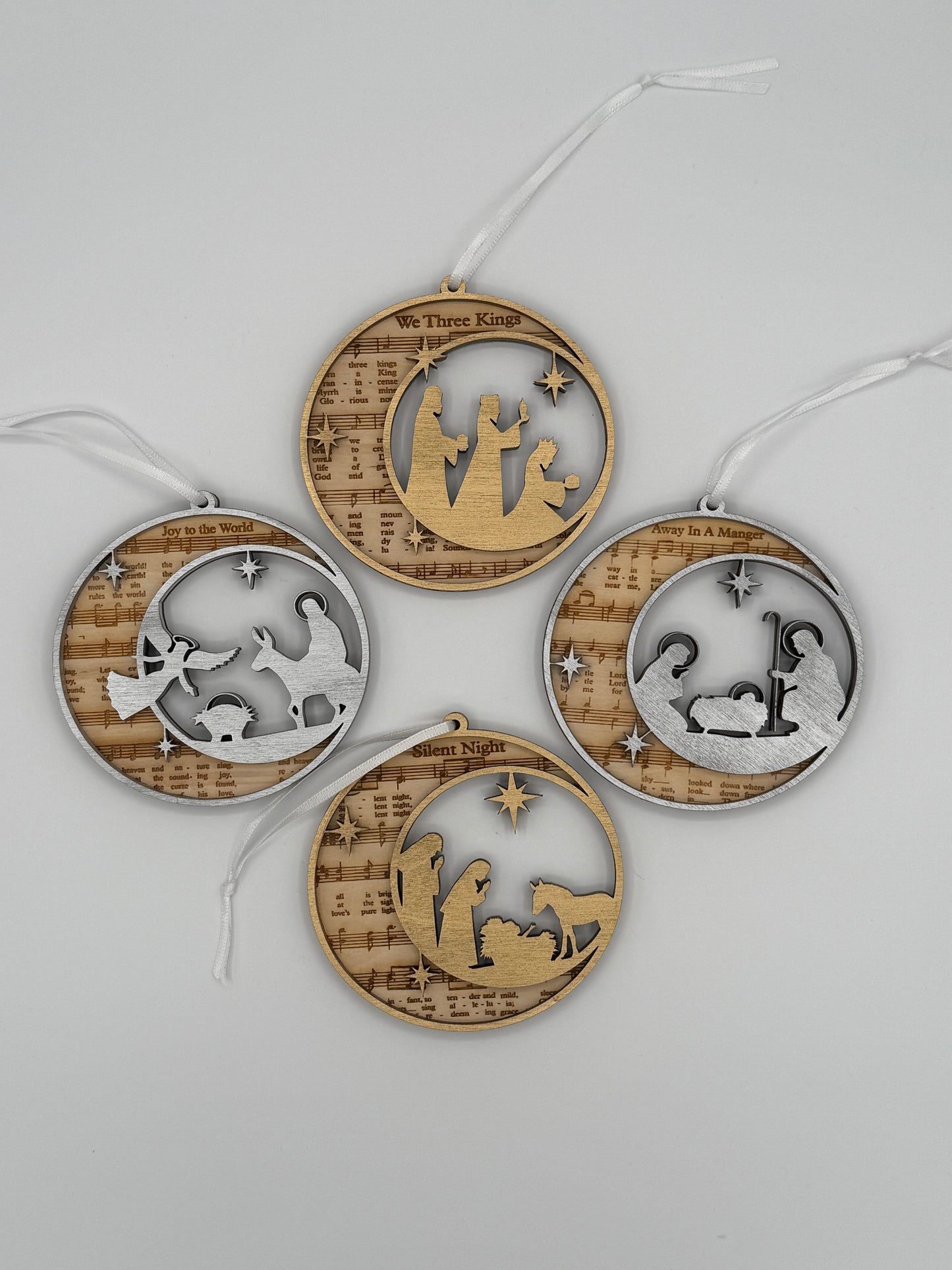 Christmas Hymn Ornaments  - Set of 4