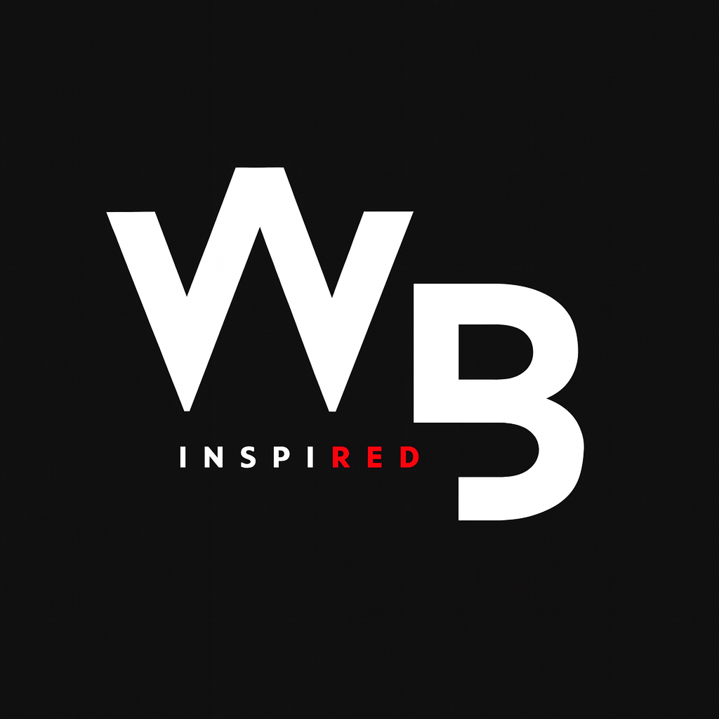 White 'WB' logo with 'INSPIRED' text on a black background