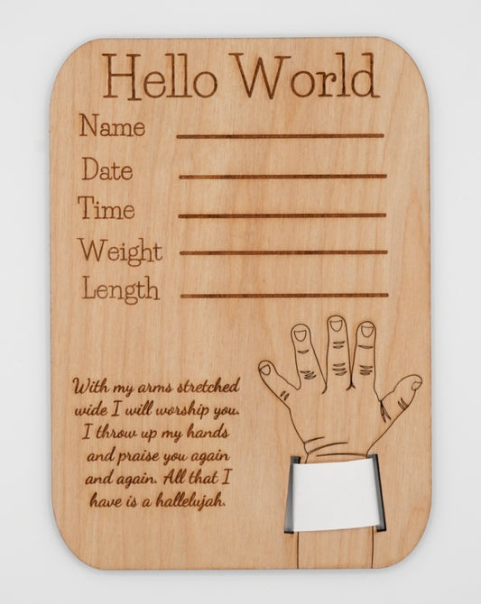 Hello World Hospital Band Keepsake