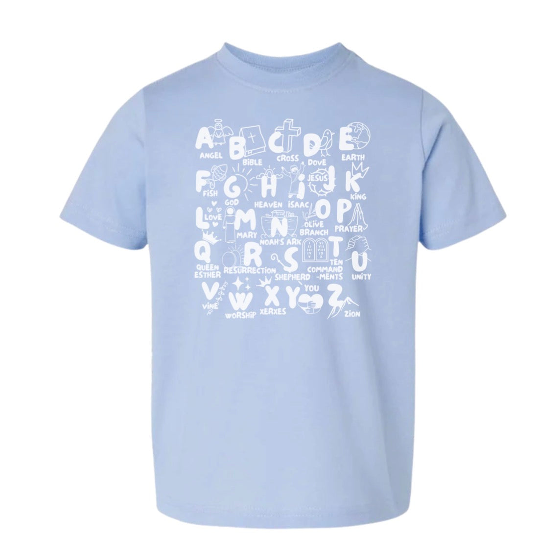 A-Z - Toddler Tee - Light Blue