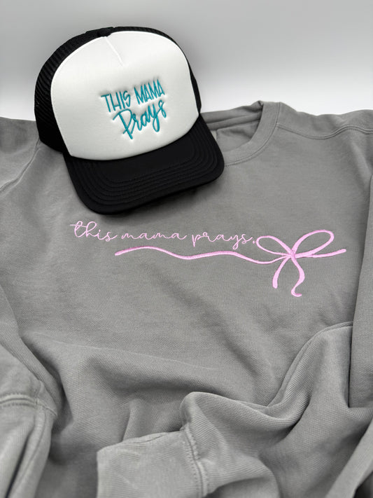 This Mama Prays Hat & Sweatshirt Set