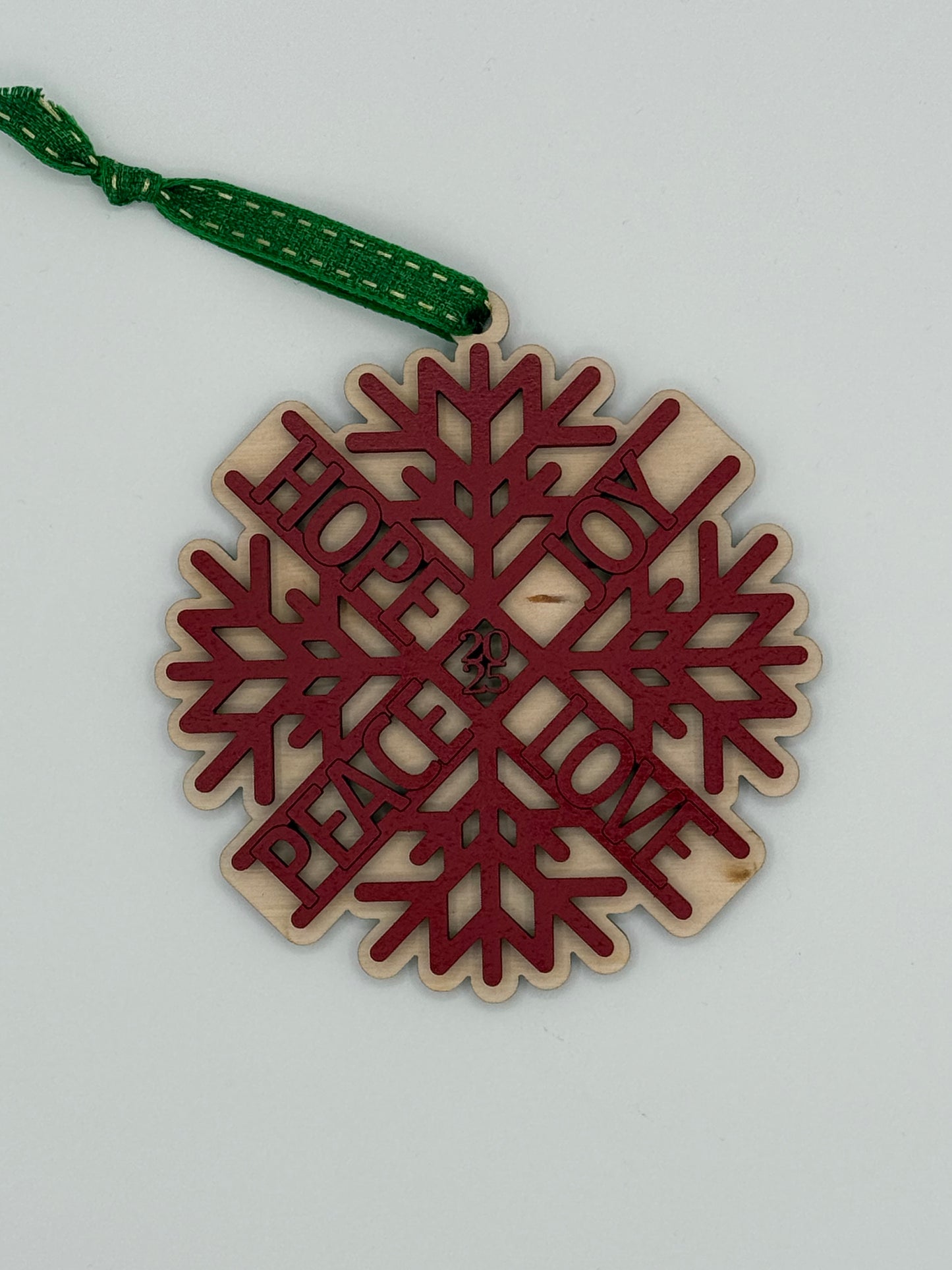 Hope, Joy, Peace, & Love Snowflake Ornament